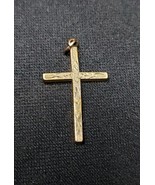 Antique Victorian Gold Filled Engraved Cross Pendant Religious 1 Inch - $29.74