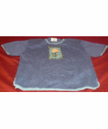 CHRISTOPHER &amp; BANK S BLUE YELLOW FLOWER HAND EMBROIDERED KNITTED T SHIRT L - $28.02 CAD