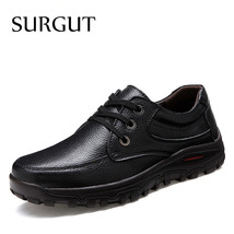 Brand New Spring Middle-Aged Mens Shoes Dad Genuine Leather Shoes Flats Shoes An - £60.65 GBP