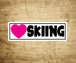 Skiing Love Sticker Decal 4&quot; x 1.2&quot; Heart Ski - £3.81 GBP