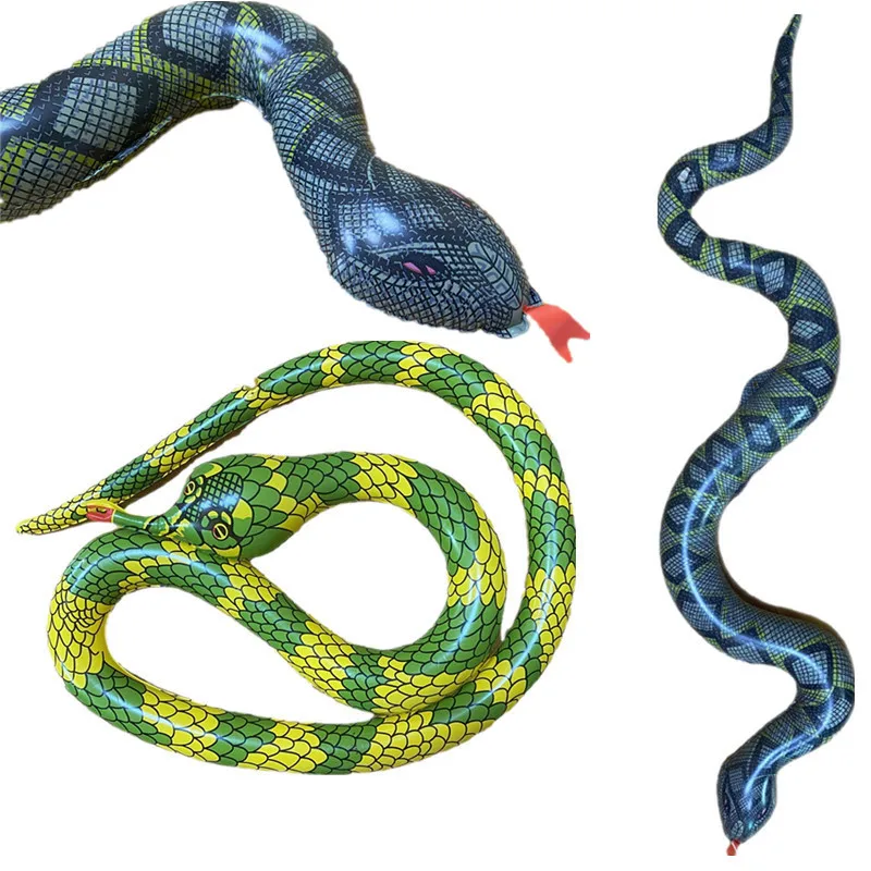 PVC Inflatable Snake Halloween Garden Lawn Trick Props Bionic Toy Simulated - £10.96 GBP+