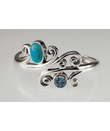 NK Turquoise and Blue Spinel Sterling Silver Cuff Bracelet 41.8g - £285.58 GBP