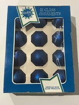 Vintage Coby Blue Glass Ornaments Box Of 12 IOB - $20.99