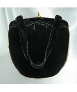 Vintage Elegant Black Velvet Evening Bag w/ Comb &amp; Mirror Compact - $11.76