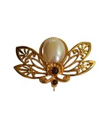 1992 AVON  Faux Pearl Rhinestones  Bumble Bee Fly Figural Pin Brooch - £17.58 GBP
