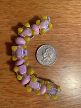 Handmade pink and yellow lampwork glass beads - New - £16.15 GBP