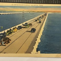 $2,000,000 Causeway Galveston Texas Linen Postcard Posted To Cleveland O... - $4.50