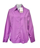 GreyVen Reiki Boyfriend Purple Collared Button Up Blouse Top Size S NEW ... - $1,725.91 MXN