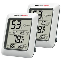 ThermoPro TP50 2 Pieces Digital Hygrometer Indoor Thermometer Room Therm... - £28.84 GBP