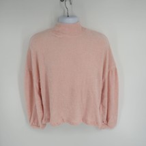 Sanctuary Pink Eyelash Knit Balloon Sleeve Popover Sweater XL NWOT - £12.73 GBP