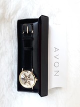 Avon Festive Holiday Watch &quot;Snowflake&quot; (Quartz movement/ Strap Band) Black ~ New - £18.51 GBP