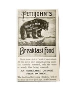 Pettijohn&#39;s Breakfast Oatmeal Bear 1897 Advertisement Victorian Cereal A... - $19.99