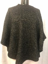 Michael Kors Black Metallic Poncho Sweater Size Small - $24.75