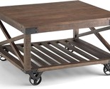 Harding Solid Mango Wood And Metal 32 Inch Wide Square Industrial Coffee... - $643.99
