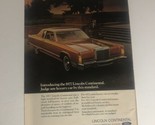 1977 Lincoln Continental Automobile Print Ad Vintage Advertisement Pa10 - £6.32 GBP