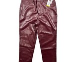 Joie Limited Edition Women&#39;s Faux Leather Straight Leg Pant Maroon Size 8 - $19.79