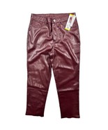 Joie Limited Edition Women&#39;s Faux Leather Straight Leg Pant Maroon Size 8 - £15.57 GBP