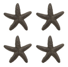 Cast Iron Ocean Coral Sea Star Shell Starfish Decorative Accent Statue Set Of 4 - $29.99