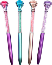 AIYAYI Diamond Pens Pack of 4 Cute Ballpoint Pens Retractable Ballpoint Pen Gem  - £9.26 GBP