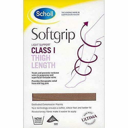 Scholl Softgrip Class 1 Thigh Length Compression Stockings Natural CT XL - $21.34