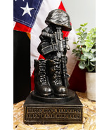 Ebros Patriotic Fallen Soldier Memorial Statue Rifle Helmet Boots And Do... - $34.19 CAD