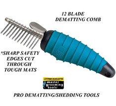 Pet Grooming DEMATTING COMB 12 Razor Sharp Safety BLADES MAT BREAKER Hai... - $15.99
