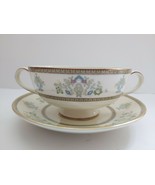 Minton Henley Bone China Cream Soup Footed Bowl Cup &amp; Saucer Set Dishwas... - $68.37 CAD