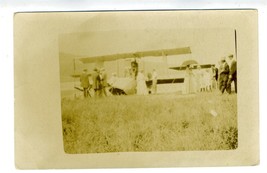 Vintage Seaplane at Shore Real Photo Postcard 1920&#39;s SOLIO Stamp Box  - £35.52 GBP