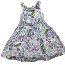 Janie and Jack &quot;Adorable Garden&quot; Blue/Purple Flower Print Full Dress Sz 5 - £57.38 GBP