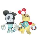 Disney Mickey Mouse &amp; Winnie the Pooh Baby Senory Stroller Toys Soft Stu... - €19,50 EUR