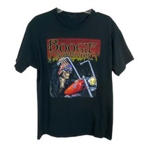 Indiana Mens Tee Shirt Black Boogie Survivor Biker Tee Faded No Tag See ... - $25.28