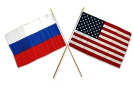 AES Wholesale Combo USA American &amp; Russia Russian 12&quot;x18&quot; Stick Flags - £8.68 GBP