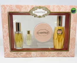 Vintage Chantilly Perfume Gift Set 1.75oz Dusting Powder Eau de Toilette 2oz - £47.95 GBP
