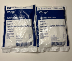 2 Packs COVIDIEN 706M2 Wings Maternity Knit Pants Large New Sealed - 4 PCs Total - £6.38 GBP