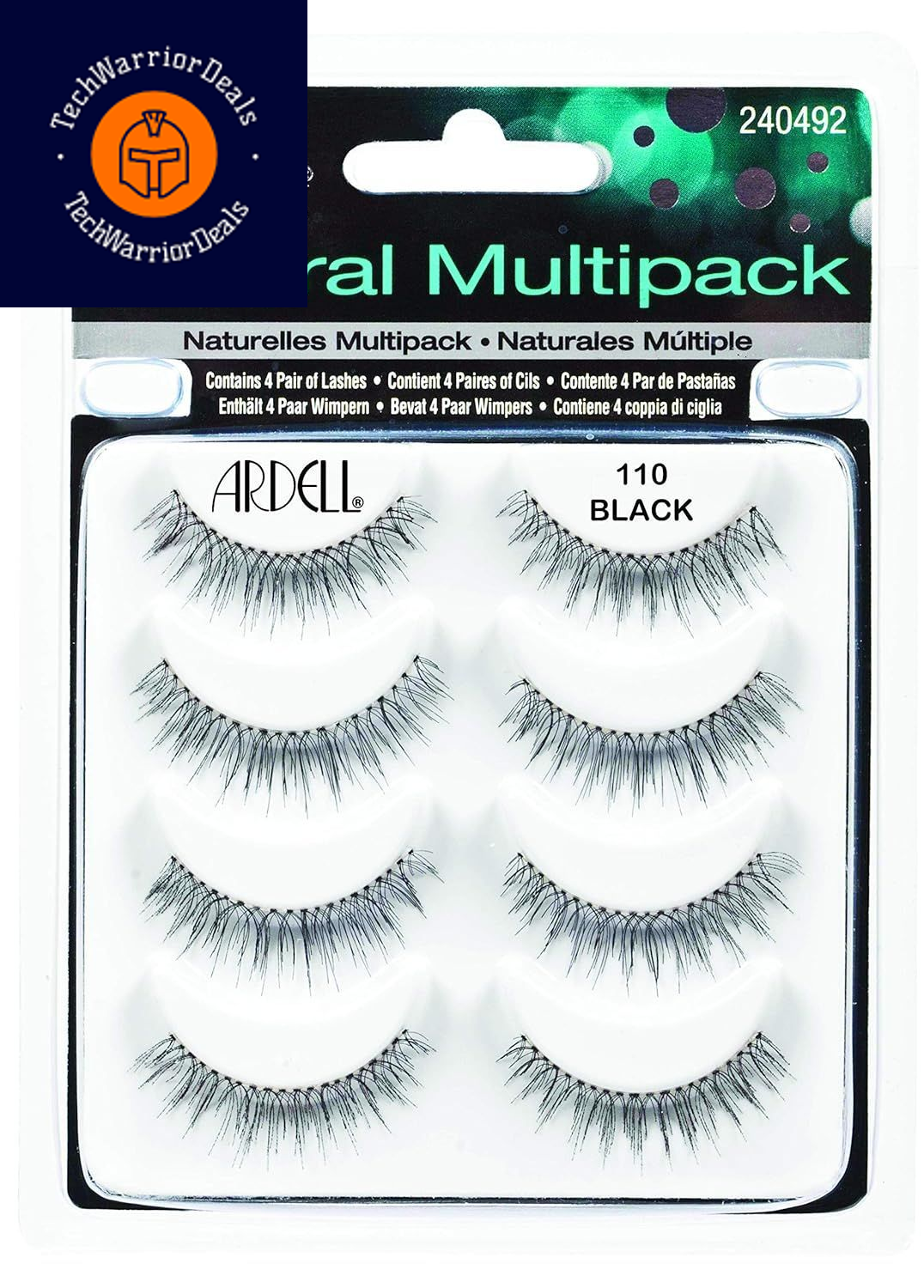 Ardell Natural Multipack 110 Black, 4 Pairs x 1 Pack 4 Pair (Pack of 1), Black  - £15.01 GBP