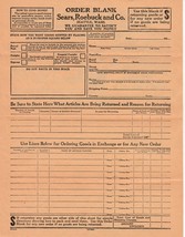Vintage Sears Roebuck and Co. Order Blank Sheet c1920&#39;s Seattle Washington #1 - £11.93 GBP