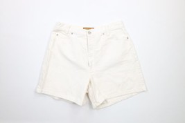 Vintage 90s Streetwear Womens 12 Distressed Denim Jean Shorts Jorts Whit... - £35.57 GBP
