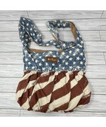 WallFlower Denim American Flag Boho Shoulder Bag Cotton Stars and Stripe... - £14.89 GBP