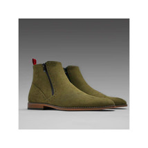 Men TAYNO Chelsea Chukka Micro Suede Soft Comfortable Boot Coupe Olive image 3