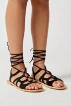 UO Hazel Gladiator Sandals Black Lace Up Flats Open Toe NEW Size 9 - £15.26 GBP