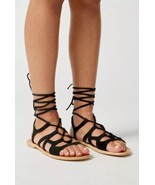 UO Hazel Gladiator Sandals Black Lace Up Flats Open Toe NEW Size 9 - £15.24 GBP