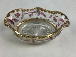 EAPG US Glass Co Rose Stain Delaware Pattern Master Berry Oval Bowl 5 5/8” - $368.88 MXN