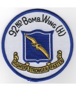 4&quot; AIR FORCE 92ND BOMB WING HERITAGE MILITARY EMBROIDERED JACKET PATCH - £27.52 GBP