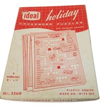 Vintage Ideal Holiday Crossword Puzzles Primary Grades Dry Erase Christmas - $14.94