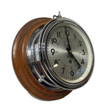 Bayard 8 Day Mechanical Winding Ship Clock Art Deco in Wood Frame - £171.31 GBP