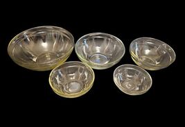 Glass Mixing Baking Nesting Bowl Set of 5 Vintage - $26.24
