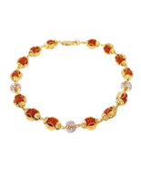 22ct Yellow Gold Diamond Cut Two-Tone Rudraksha Bracelet 8.8 Inches 7mm ... - $2,331.48