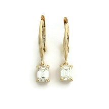 Authenticity Guarantee 
Emerald Cut Diamond Dangle Drop Earrings 14K Yellow G... - £3,373.94 GBP