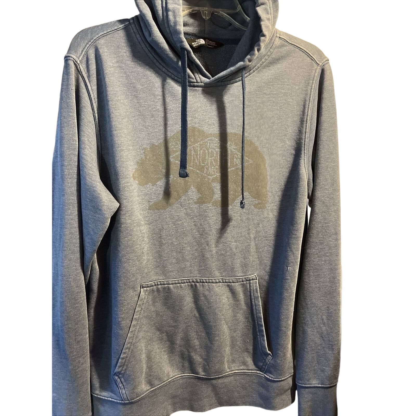 The North Face Men&#39;s M Blue Long Sleeve Pullover Cotton Polyester Blend ... - $24.75