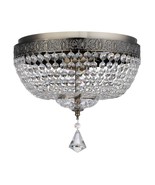 Royal Designs Flush Mount Ceiling Light, Antique Brass Finish, 2 Lights,... - $117.76